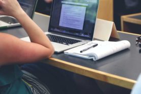 Student with computer