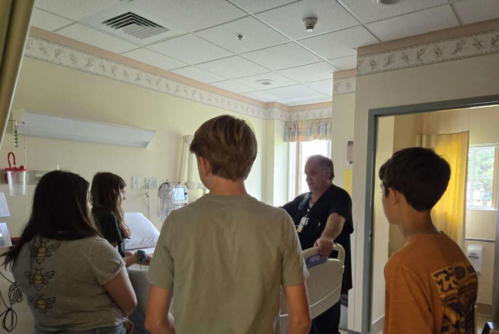 Students visiting Littleton Regional Hospital.